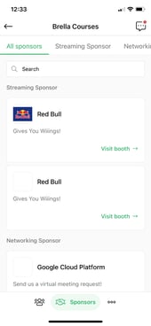 mobile app sponsors page